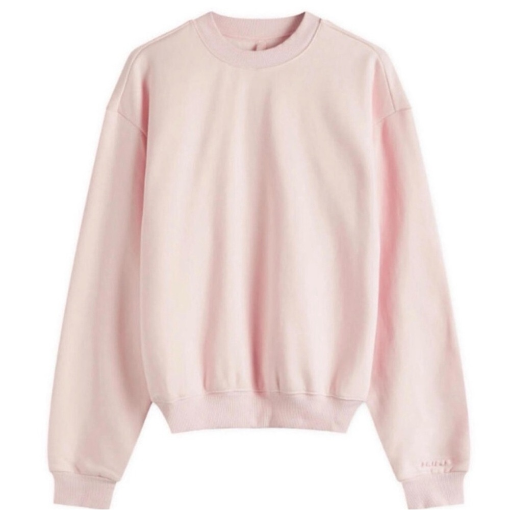 Skims Cotton Fleece Classic Crew Sweatshirt! Barely Pink Size M  NWT - Picture 2 of 4